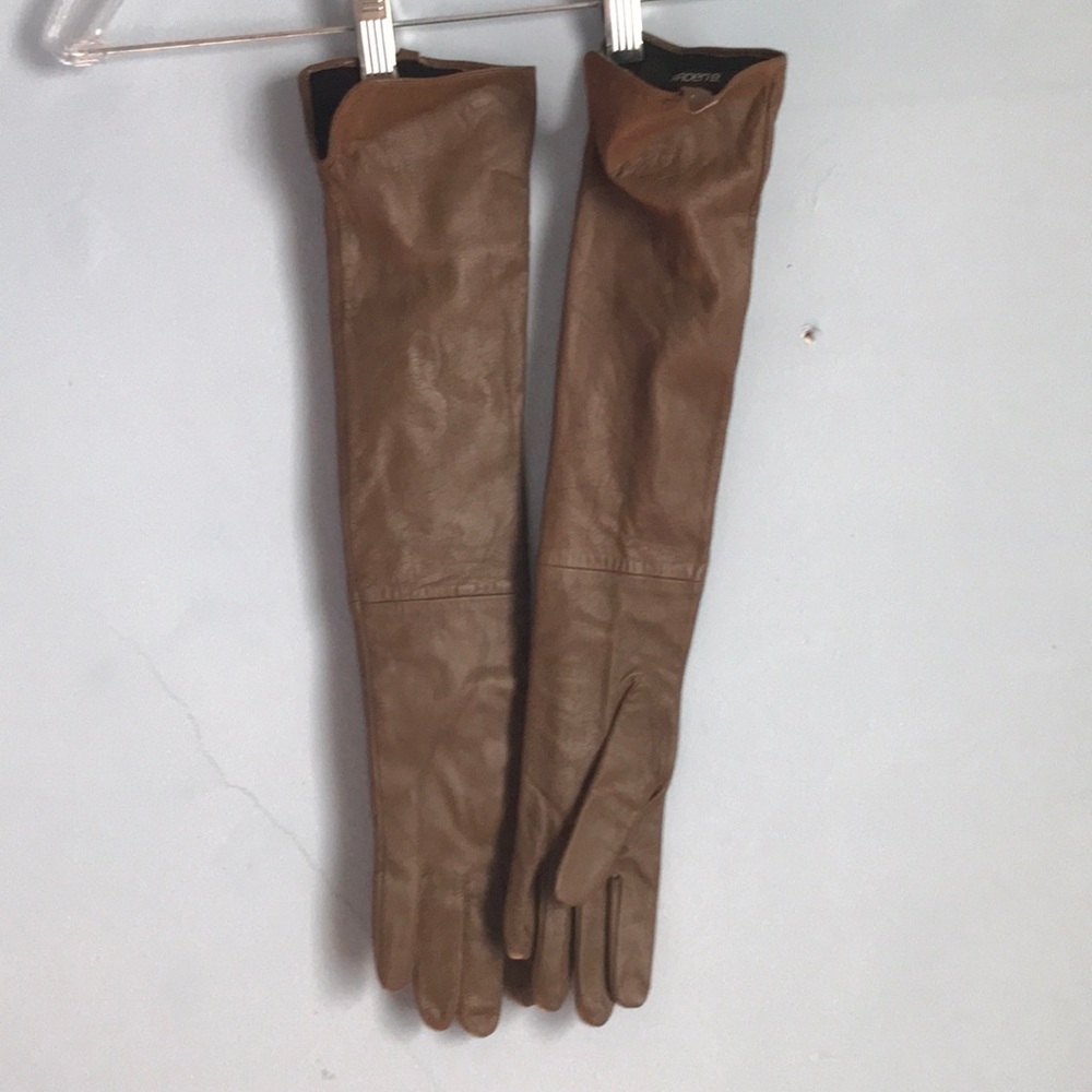 Arden B. Long leather gloves Sz S/M